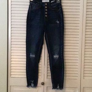 Kancan High rise button fly skinny ankle jeans